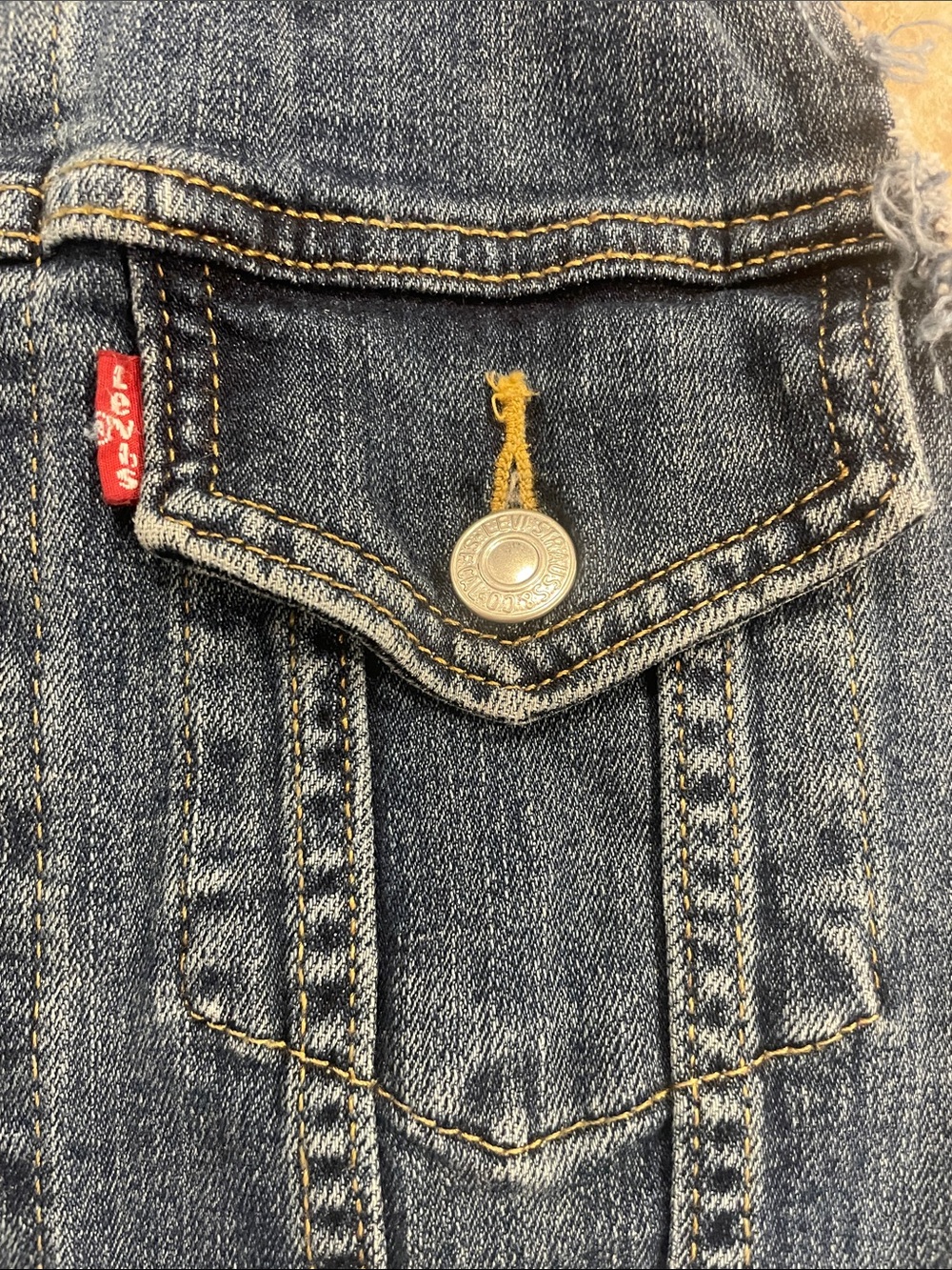 Pre owned Levi’s Men Jean vest biker grunge inspired - Picture 3 of 5